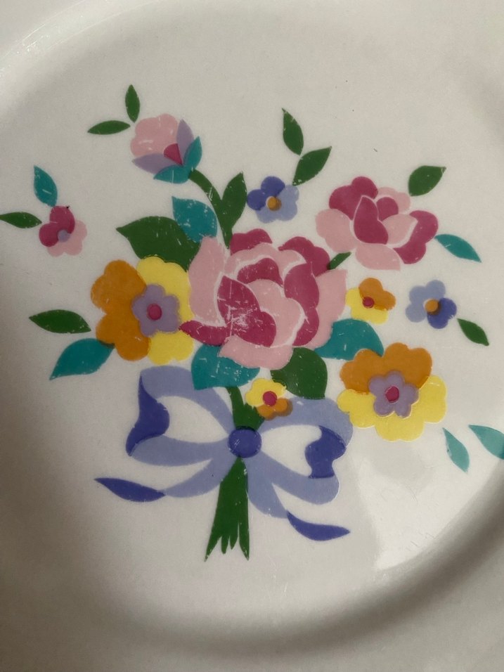 Pastel Çiçekli Beyaz Yemek Tabağı Seti - Görsel 3