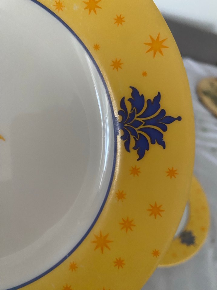 Sarı Kenarlı Dekoratif Yemek Tabakları - Görsel 3