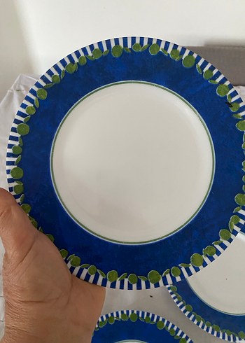 Koyu Mavi Desenli 5 Parça Servis Tabağı - Görsel 2