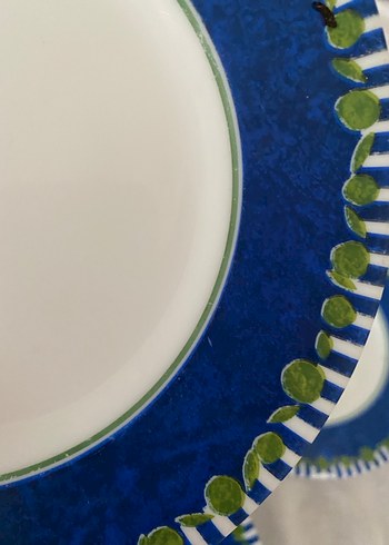 Koyu Mavi Desenli 5 Parça Servis Tabağı - Görsel 3