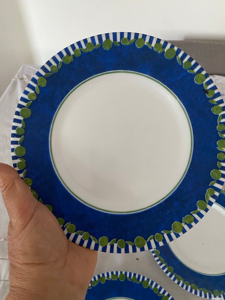 Koyu Mavi Desenli 5 Parça Servis Tabağı - Görsel 2