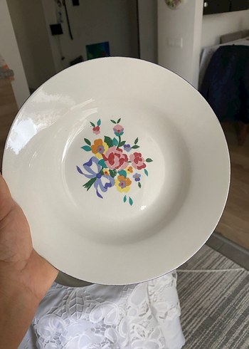 Pastel Çiçek Desenli Beyaz 3 Kase - Görsel 2