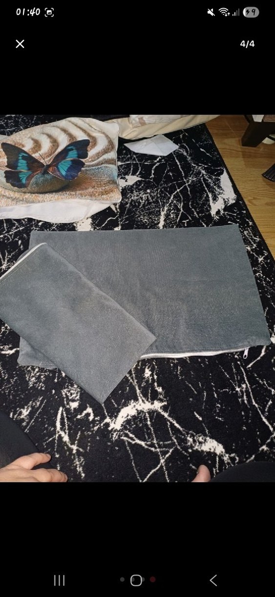 Düz Gri Yastık ve Kılıf Seti - Görsel 4