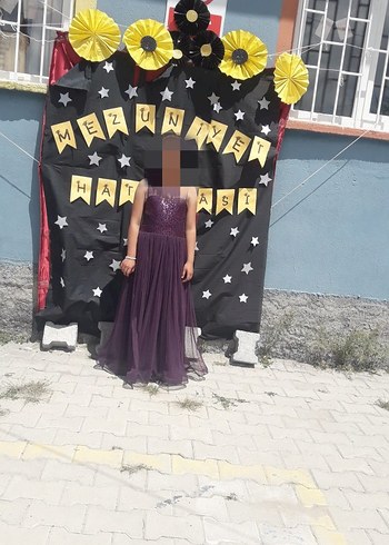 Mor cocuk Abiye Elbise - Görsel 4