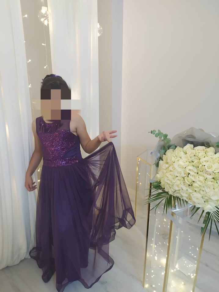 Mor cocuk Abiye Elbise - Görsel 3