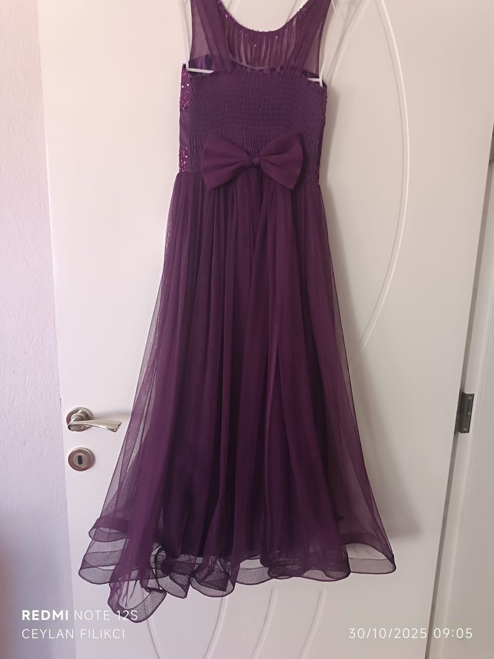 Mor cocuk Abiye Elbise - Görsel 2