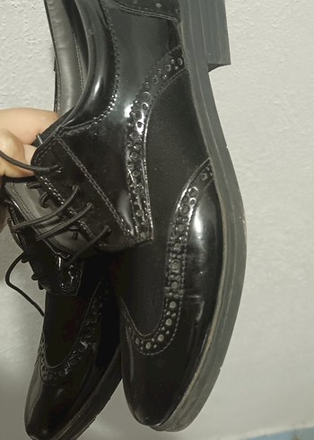 Parlak Siyah erkek çocuk Oxford Ayakkabı - Görsel 9