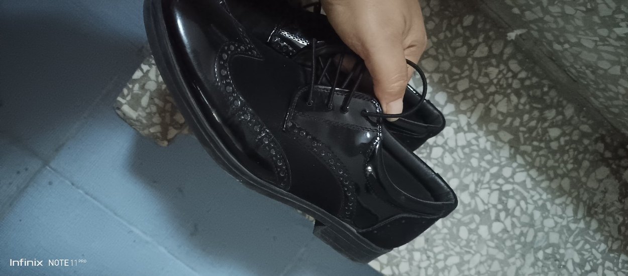 Parlak Siyah erkek çocuk  Oxford Ayakkabı - Görsel 2