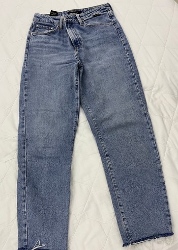 Gri Mavi Kadın Denim Pantolon