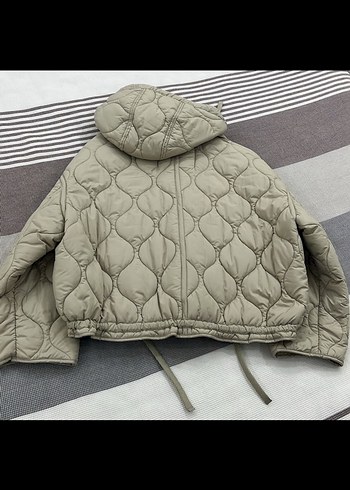 Gri Düğmeli Kısa Kadın Ceket - Görsel 2