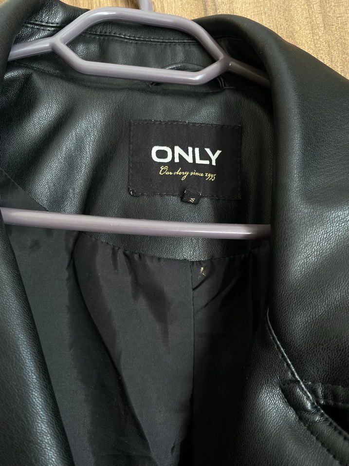 Kadın Siyah Deri Biker Ceket - Görsel 4