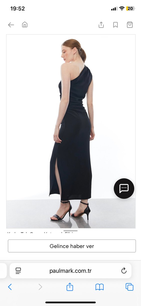 Siyah Drapeli Tek Omuz Kadın Uzun Elbise - Görsel 3