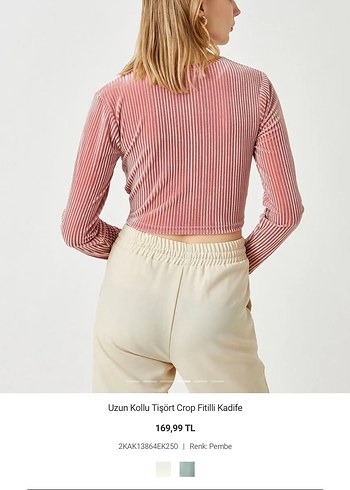 s Beden pembe Renk Kadife Dokulu Crop Bluz