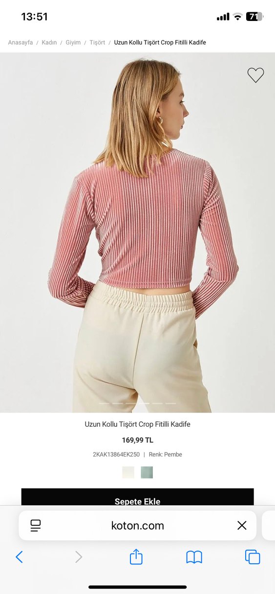 Kadife Dokulu Crop Bluz - Görsel 3