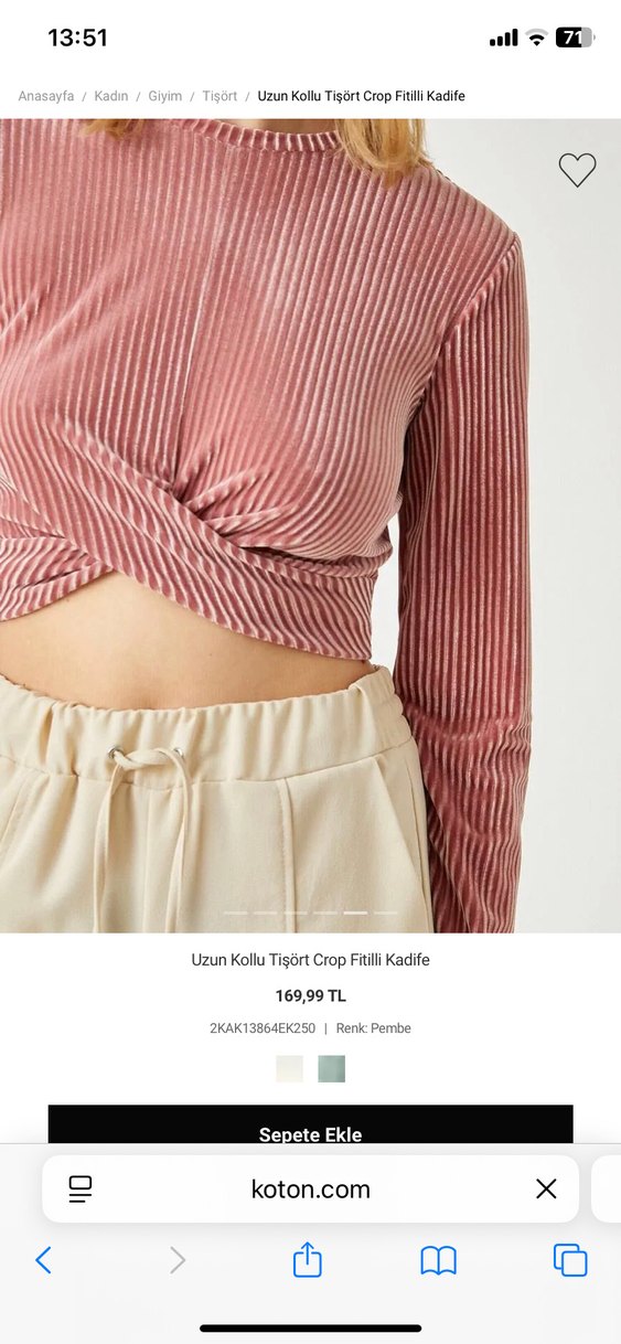 Kadife Dokulu Crop Bluz - Görsel 2