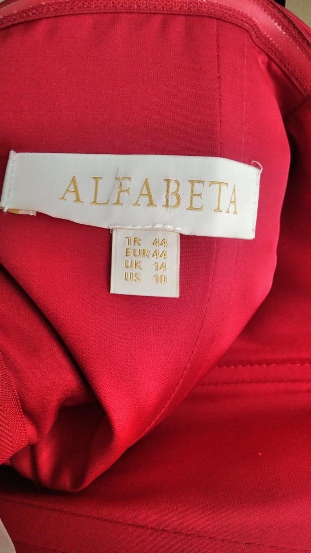 AlfaBeta Yırtmaçlı Drapeli Kırmızı Uzun Abiye Elbise - Görsel 5