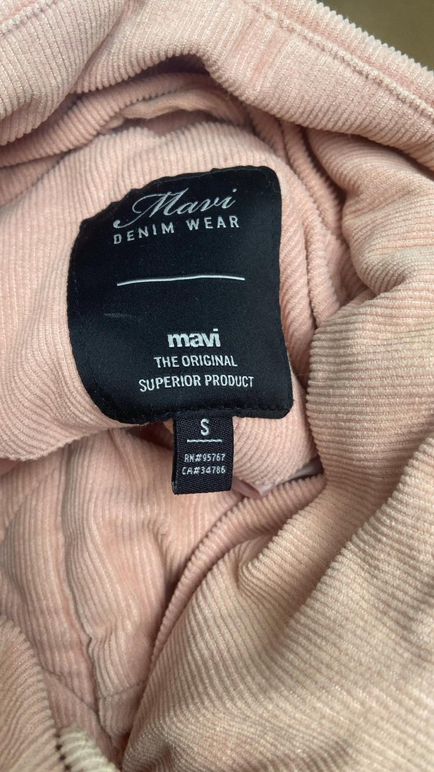 Pembe Mavi Marka Kısa Kışlık Kadın Kadife Mont - Görsel 3