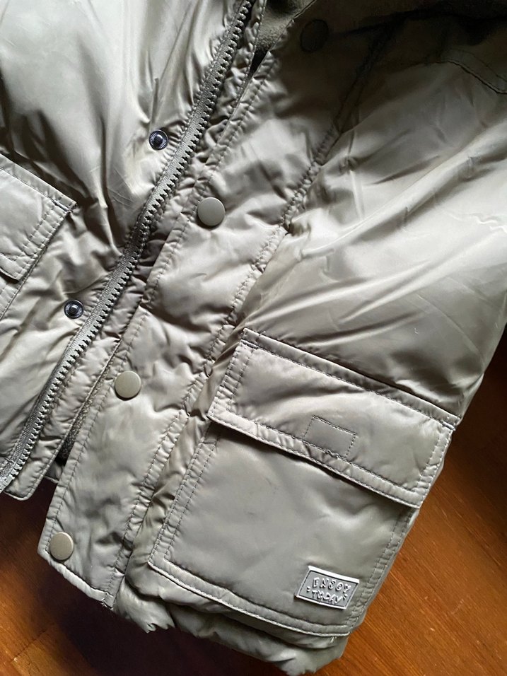 yeşil kürk yaka mont - Görsel 4