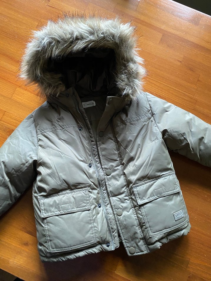 yeşil kürk yaka mont - Görsel 2