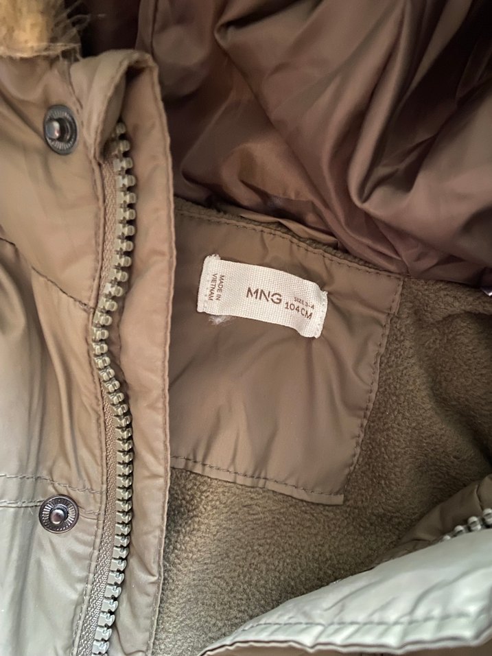 yeşil kürk yaka mont - Görsel 3