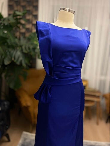 Saten şık elbise - Görsel 2