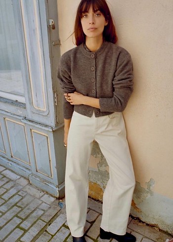 Zara kahverengi Örme Kadın Hırka - Görsel 2