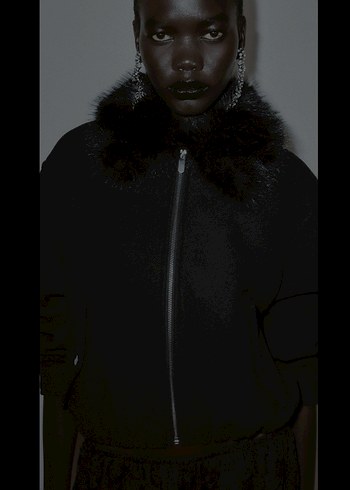 Zara yakası kürklü ceket - Görsel 2