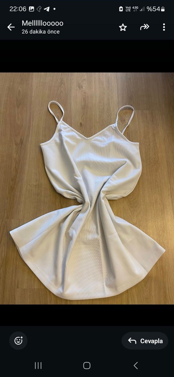 Beyaz Askılı Elbise - Görsel 3