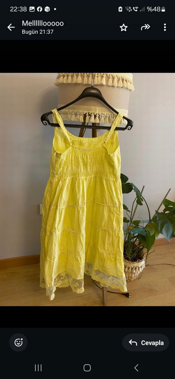 Sarı renk yazlık elbise - Görsel 3