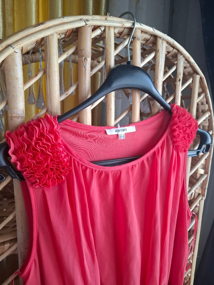 nar çiçeği  Pileli Kadın  Elbise - Görsel 2