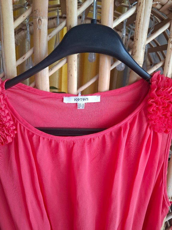 nar çiçeği  Pileli Kadın  Elbise - Görsel 3