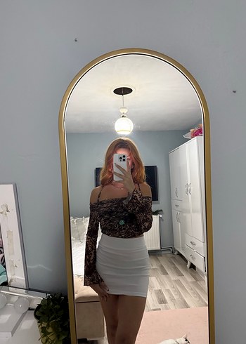 xs Beden Yılan Desenli Straplez Mini Bohem Bluz sıfır ürün
