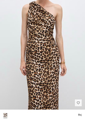 Kahverengi Leopar Desenli Uzun Straplez Elbise - Görsel 5