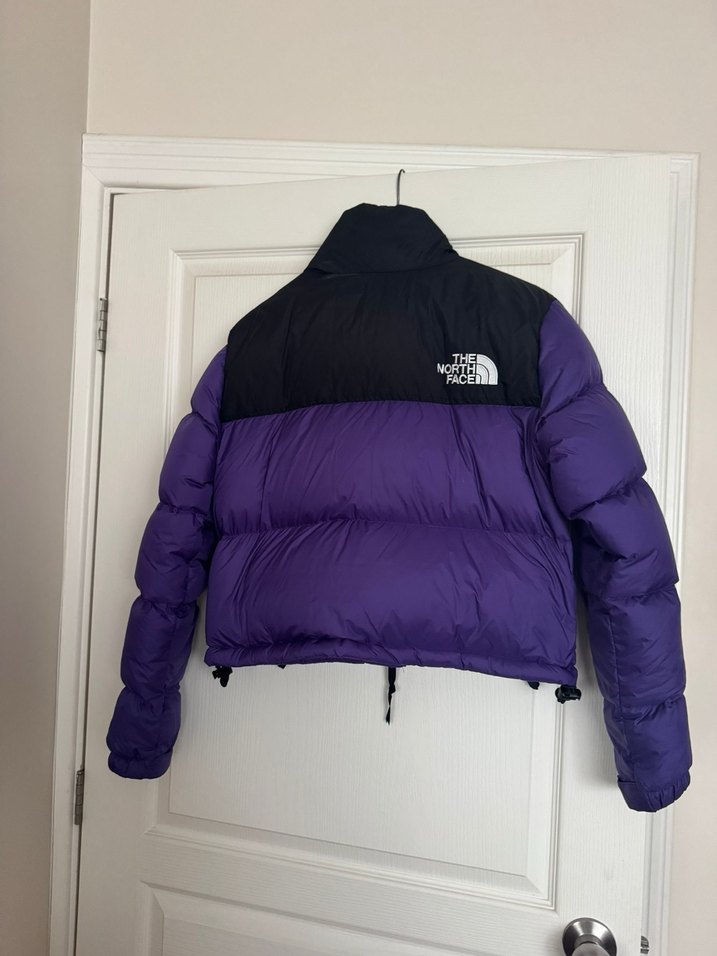 Mor Kısa Puff Mont, Yüksek Yakalı - Görsel 4