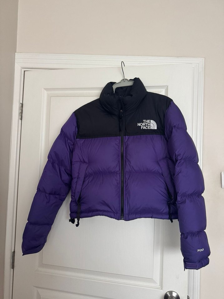 Mor Kısa Puff Mont, Yüksek Yakalı - Görsel 3