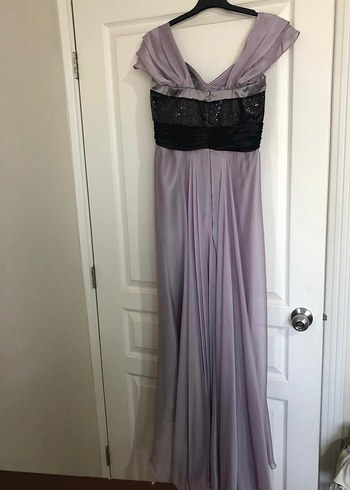 Uzun Mor Straplez Gotik Abiye Elbise - Görsel 5