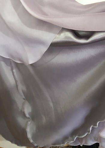 Uzun Mor Straplez Gotik Abiye Elbise - Görsel 3