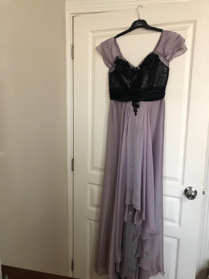 Uzun Mor Straplez Gotik Abiye Elbise - Görsel 2