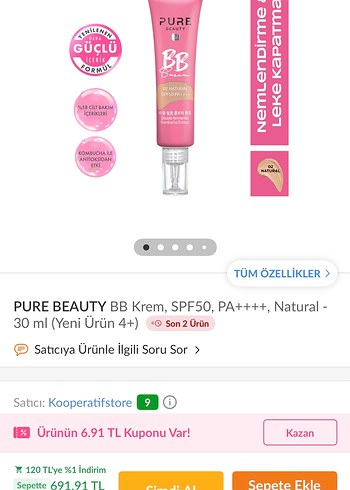 PURE Beauty 01 Ivory BB Krem SPF50 PA+++ - Görsel 4