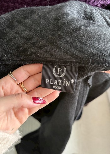 Gri Uzun Düğmeli Kadın Kaban XXXL - Görsel 2