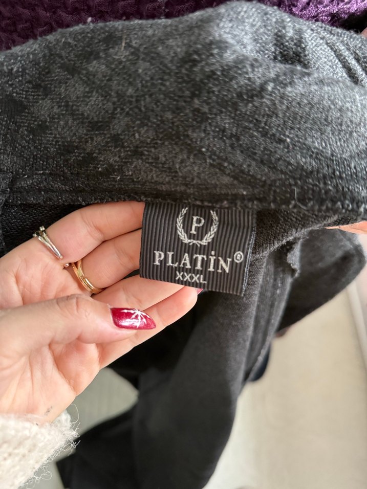 Gri Uzun Düğmeli Kadın Kaban XXXL - Görsel 2