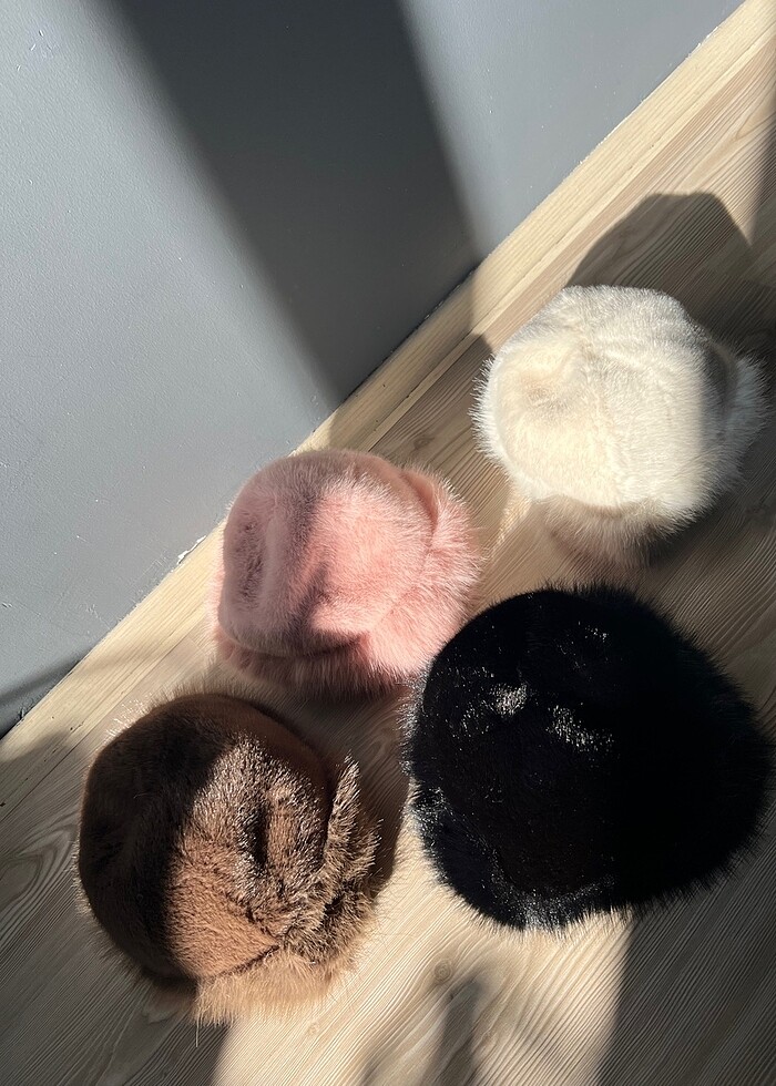 Kahverengi peluş şapka - Görsel 2