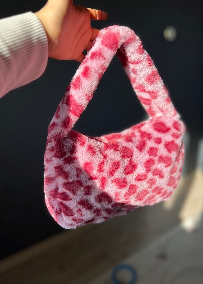 Pembe Peluş Çanta - Görsel 2