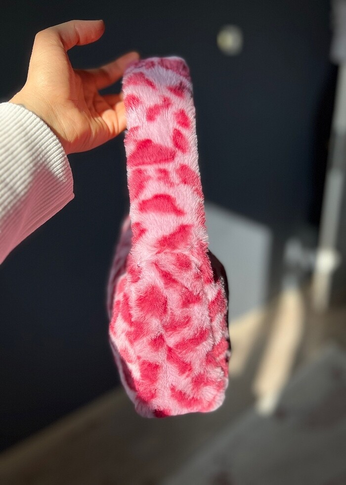 Pembe Peluş Çanta - Görsel 3