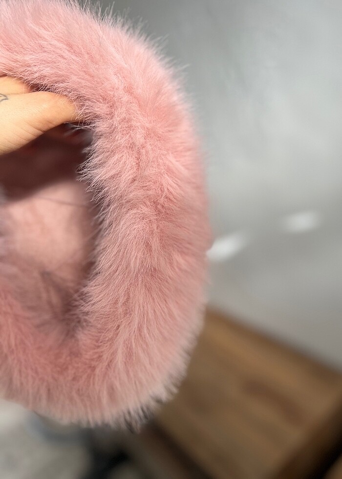 Pembe Peluş şapka - Görsel 3