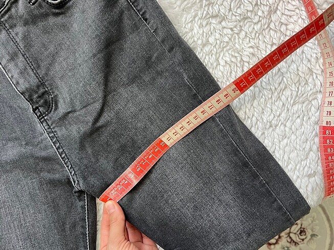 36 Beden gri Renk Yüksek Bel jean