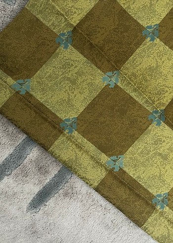 4lü yeşil tonlu fon perde - Görsel 4