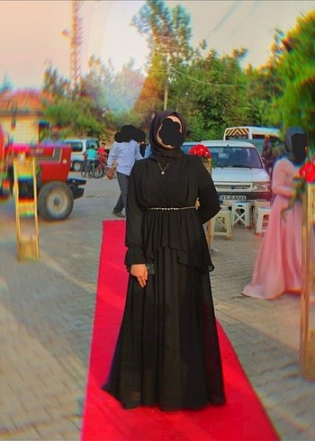 Diğer Uzun Siyah Gotik Kadın Elbise