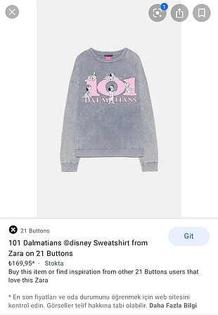 Zara dalmations sweatshirt
