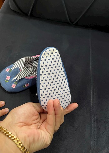 Vicco Nakışlı Denim Kız Bebek İlk Adım Ayakkabısı